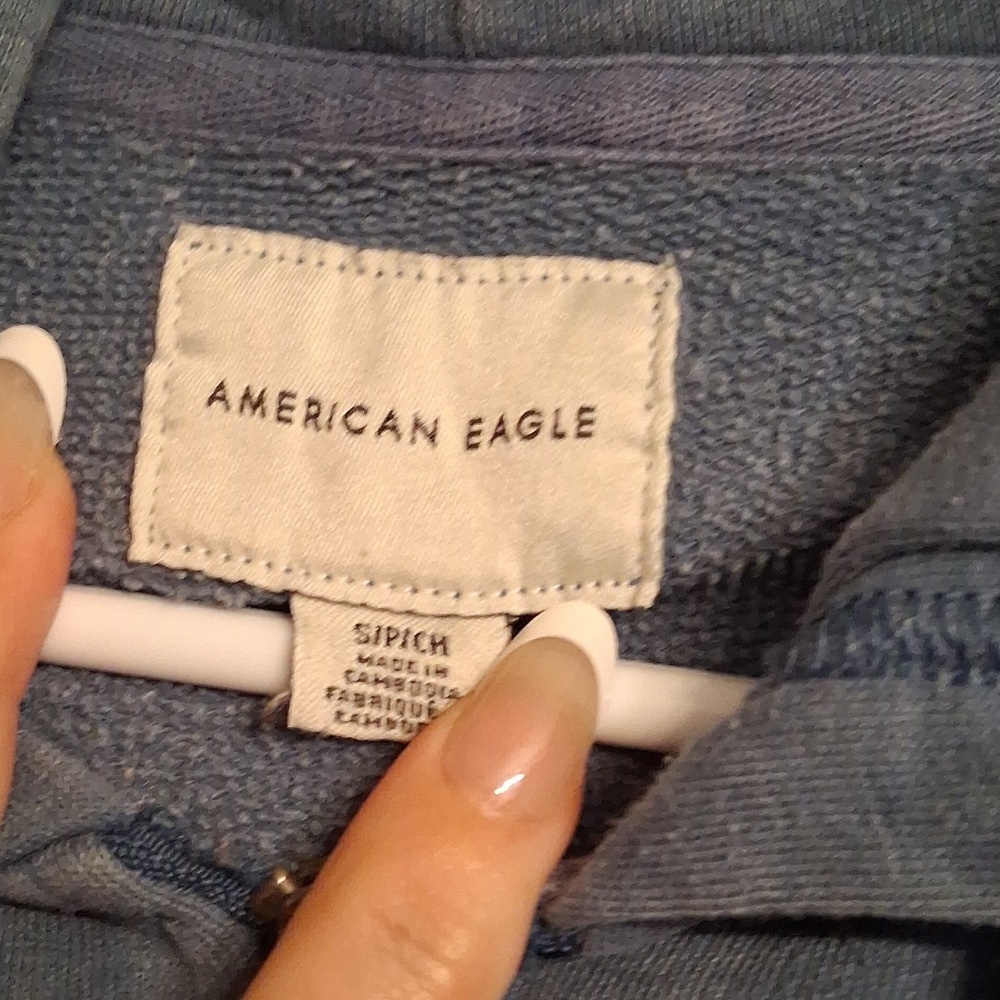 American Eagle Zip Up Hooded Sweatshirt Size Small - Picture 7 of 10